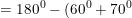 \small =180^0-(60^0+70^0)=50^0